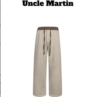 马丁叔叔 25秋季新款混纺高级感舒适休闲宽松裤子 01-spk