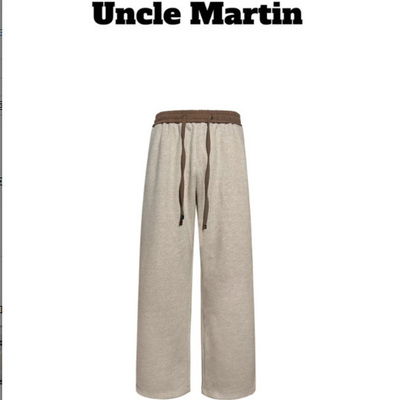 马丁叔叔 25秋季新款混纺高级感舒适休闲宽松裤子 01-spk