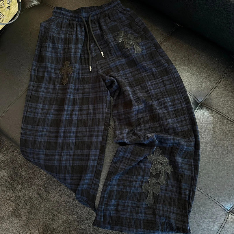 【抖音直播款】Rebornmoi【vivi老板娘】复古格纹裤舒适休闲裤