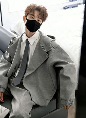 CHOR 秋季cleanfit高级感休闲机车风连帽卫衣套装中性潮