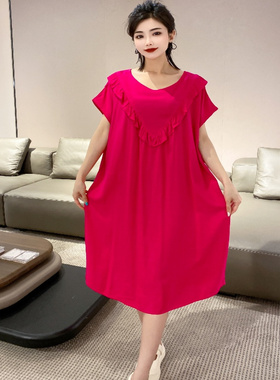 玉葱葱人棉家居服夏季新款圆领套头短袖甜美可爱家居睡裙171017