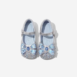 子儿童公主水晶皮鞋 闪亮舞蹈鞋 2025夏季 女小童单鞋 新款 真皮女童鞋