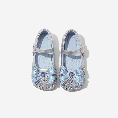 真皮女童鞋公主水晶鞋表演舞蹈鞋