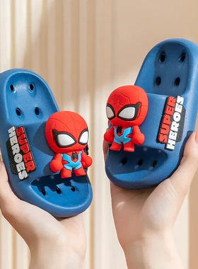 蜘蛛侠浴室冲凉拖鞋防滑防臭卡通蜘蛛人家居鞋洗澡室内居家鞋男孩