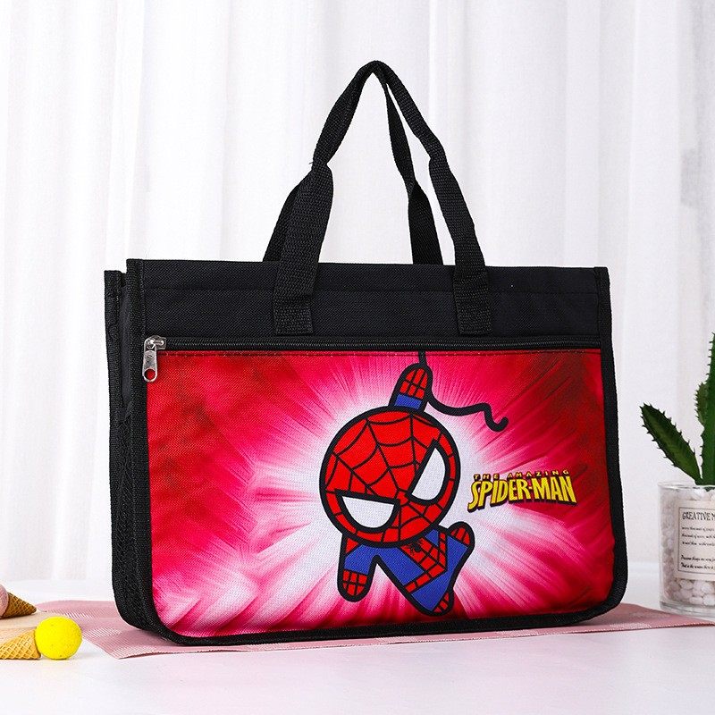 学生蜘蛛侠补习袋手提袋新款