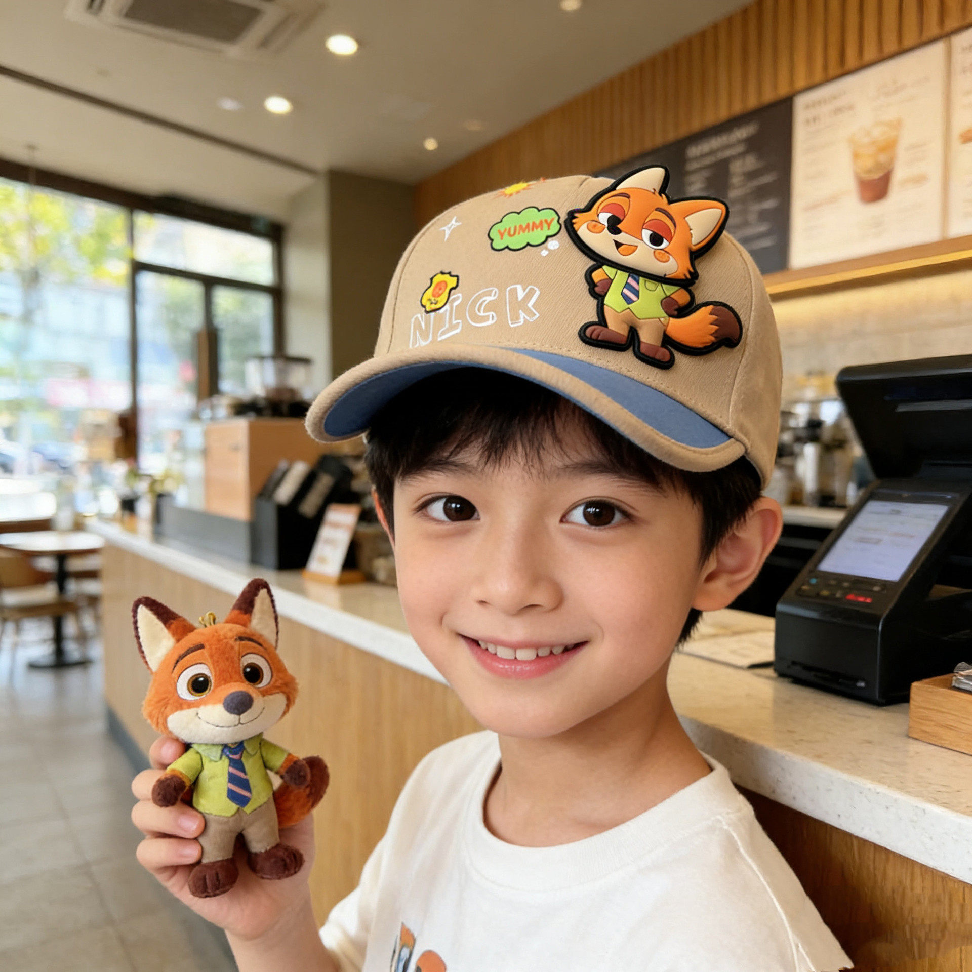 疯狂动物儿童鸭舌帽春夏新款