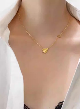 ins风新款飞机项链女设计感