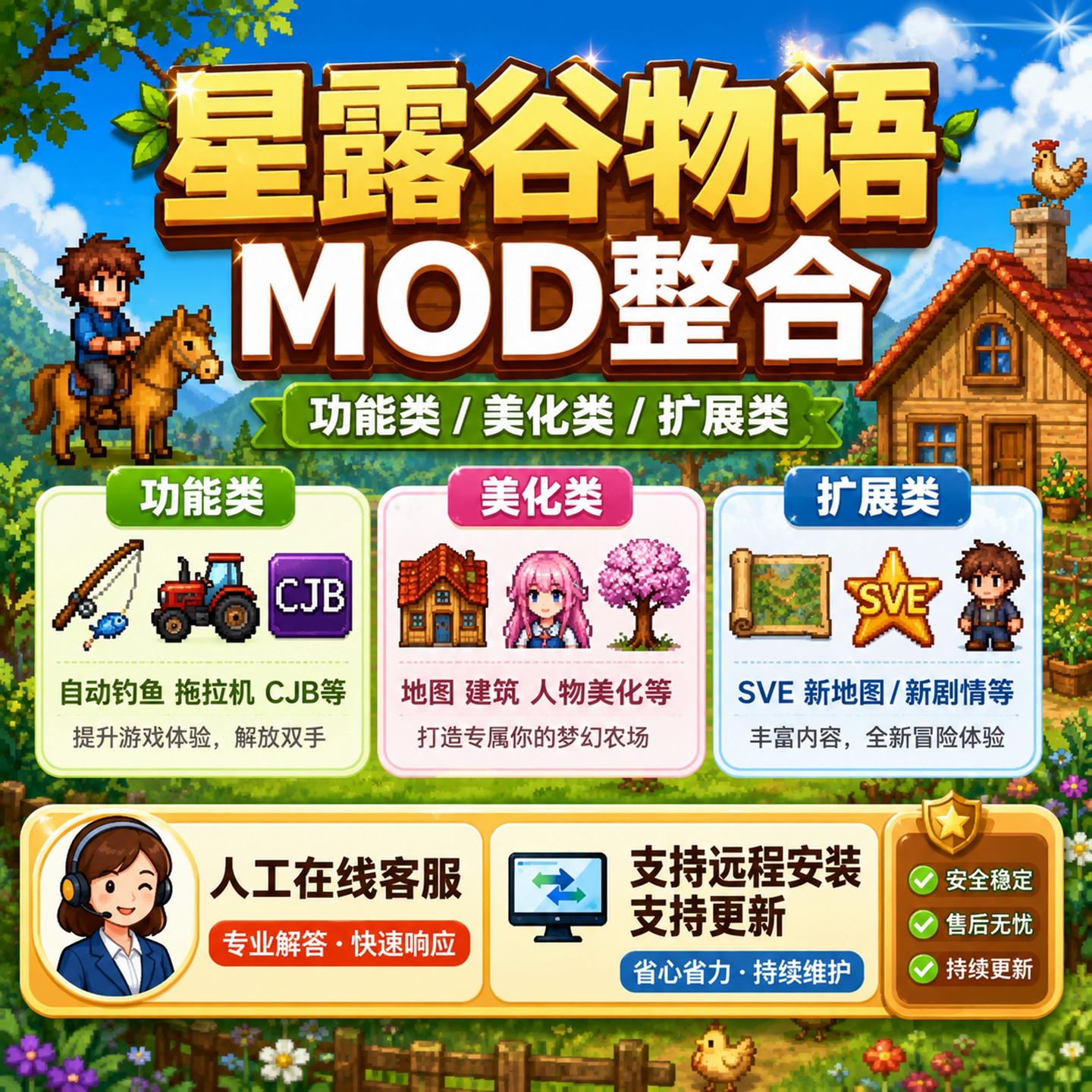 星露谷物语MOD整合CJB修改器SVE扩展支持steam可联机持续更新电脑