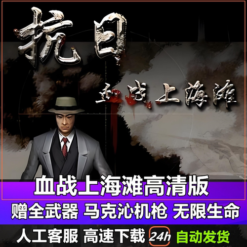 抗日：血战上海滩 电脑单机游戏PC动作射击 送攻略秘籍全动画音乐