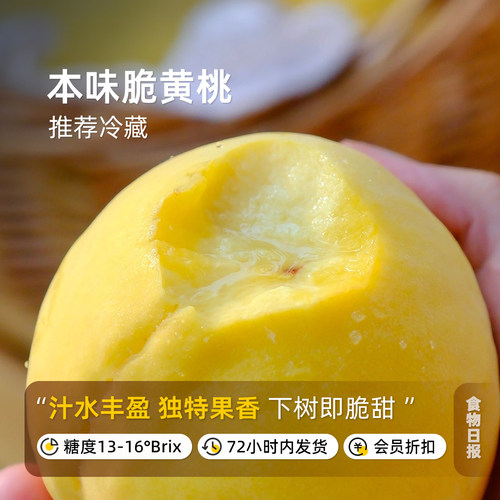 树熟脆甜黄桃早秋限定甘润清甜