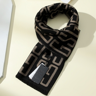 百搭保暖加厚男士 韩版 围巾礼盒 高档围巾仿羊毛围巾男秋冬季 2026款