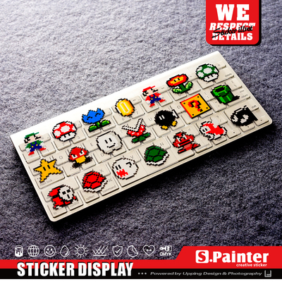 汽车装饰DIY马里奥像素公仔贴纸