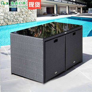 户外桌椅酒店藤编桌椅庭院家具别墅阳台座椅休闲桌椅省空间长桌