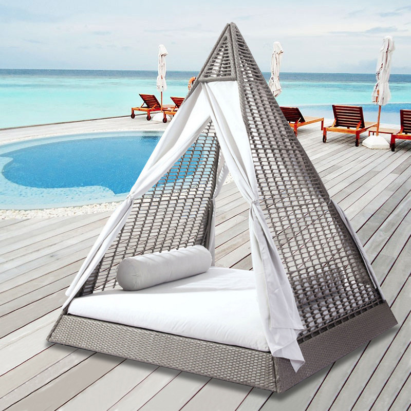 户外休闲创意躺床躺椅创意沙发床阳光房午休睡椅露天遮阳躺床家具