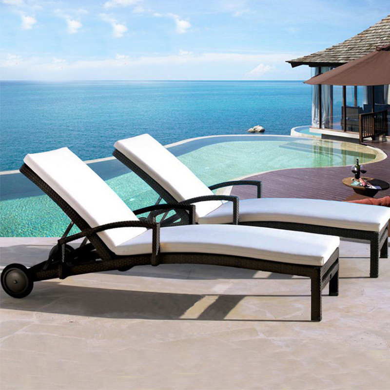 户外休闲躺床藤玉阁防水防晒躺椅