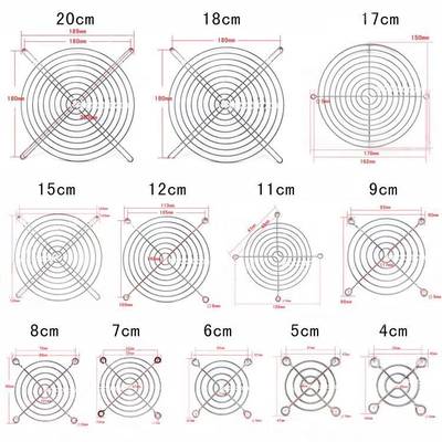 金属防护铁网罩4CM5CM6CM8CM9CM12CM15CM17CM18厘米散热风扇铁网