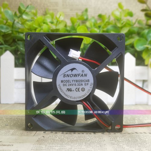 全新SNOWFAN YY8025H24B 24V 0.32A 8025 8cm 变频器机箱散热风扇