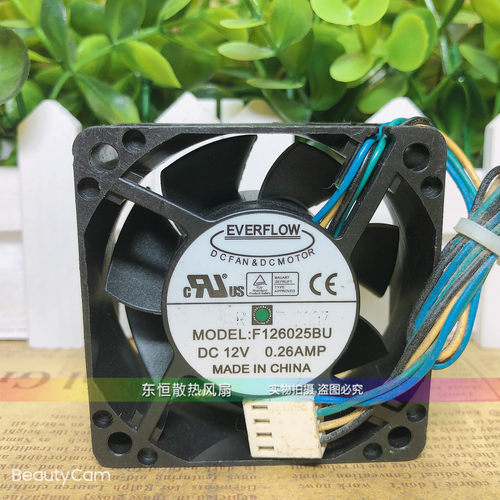 原装EVERFLOW F126025BU 6cm 6025 12V 0.26A 机箱 电源 散热风扇