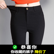 夏季薄款胖mm打底裤女外穿潮流个性时尚九分显瘦紧身小脚大码