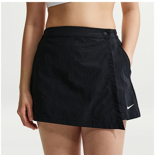 NIKE耐克女短裙夏季运动短裤防走光A字半身裙黑色裙裤IR1649-010