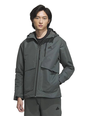 正品Adidas/阿迪达斯新款男运动休闲时尚连帽梭织夹克外套IT3952