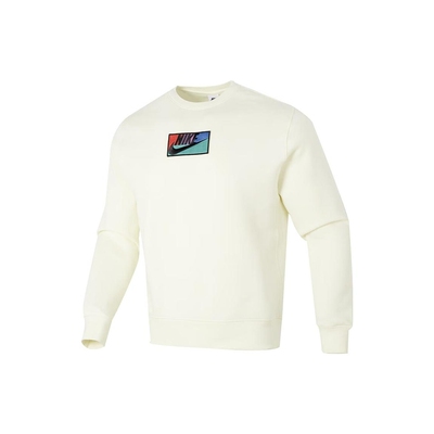 NIKE耐克男女同款卫衣圆领加绒保暖刺绣LOGO运动休闲套头衫FB8436