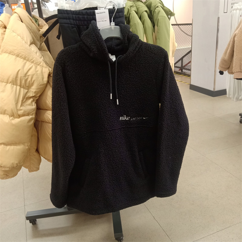 正品NIKE/耐克女子新款连帽加绒保暖长袖休闲套头卫衣 DQ6237-010