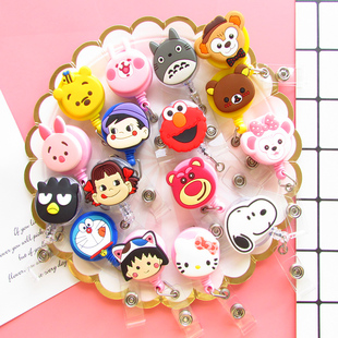 【新品】达菲小丸子龙猫卡通易拉扣证件套扣门卡扣可伸缩240522