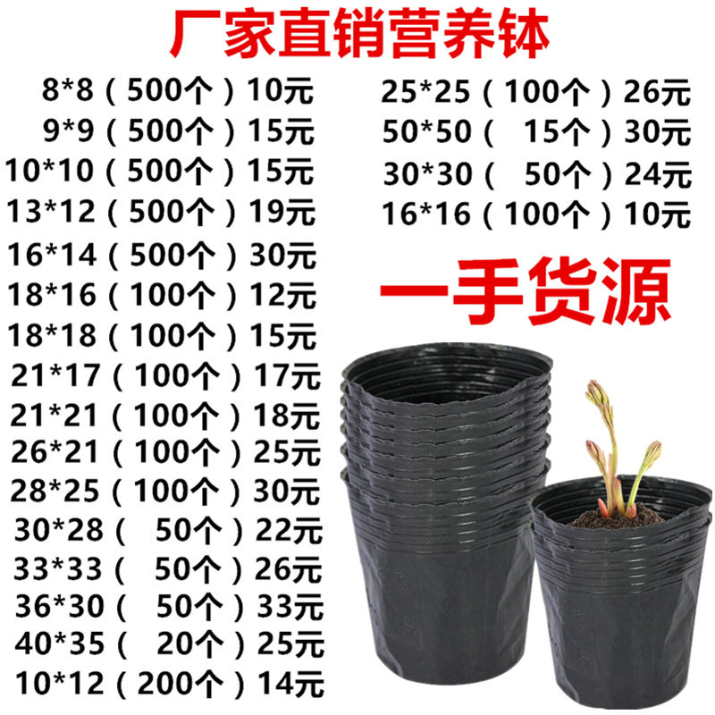 营养杯育苗杯一次性黑色营养袋育苗袋大号播种植塑料育苗盆营养钵 Изображение 1 营养杯育苗杯一次性黑色营养袋育苗袋大号播种植塑料育苗盆营养钵 Изображение 1