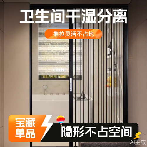 干湿分离隔断玻璃淋浴门