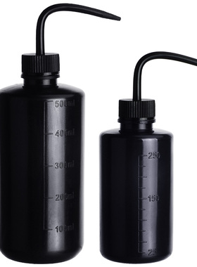 ReLAB 塑料洗瓶LDPE刻度洗瓶黑色避光洗瓶植物喷壶弯头冲洗吹气瓶