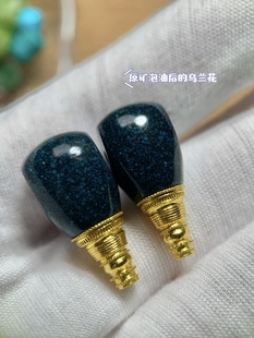 精品高瓷乌兰花绿松石三通18k佛头文玩佛珠手串DIY配饰配件分体