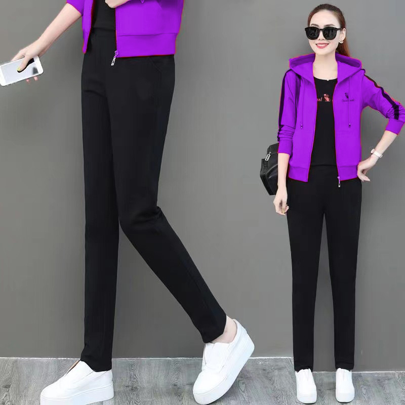 纯棉运动裤女高腰直筒修身显瘦卫裤春秋新款百搭时尚外穿裤子