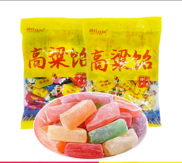 500克3袋装魏氏庄园高粱饴山东特产怀旧网红拉丝软糖休闲零食糖果