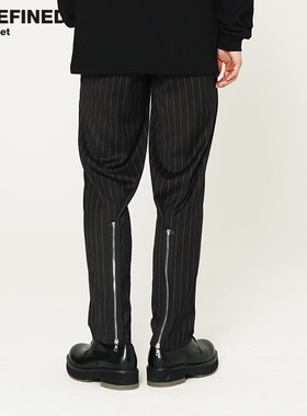 undefined高街拉链可调收腿设计直筒两穿垂感inst潮牌休闲西裤