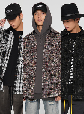 Undefined欧美FC高街风格编织毛呢面料小香风衬衫潮流外套