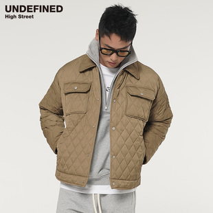 菱形格纹绗棉薄款 STREET潮牌设计师风格 棉衣外套 HIGH UNDEFINED