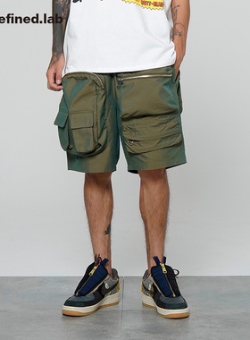 undefined高街出品Travis Scott风格机能风多拉链口袋ins潮人短裤