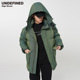 UNDEFINED潮牌800蓬防风保暖90白鸭绒加厚中长款 面包羽绒服