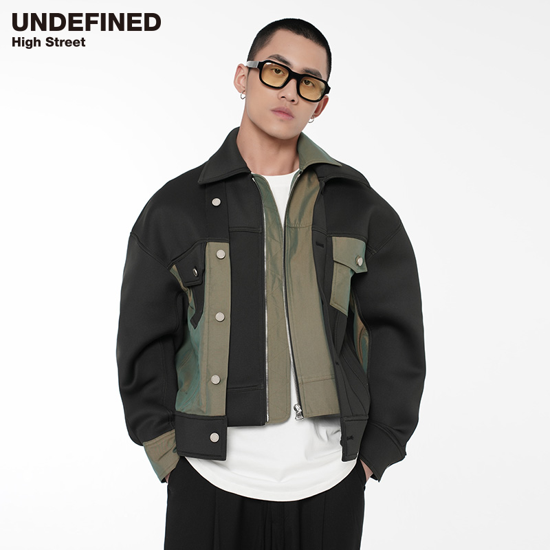 undefined拼接设计廓形夹克春季