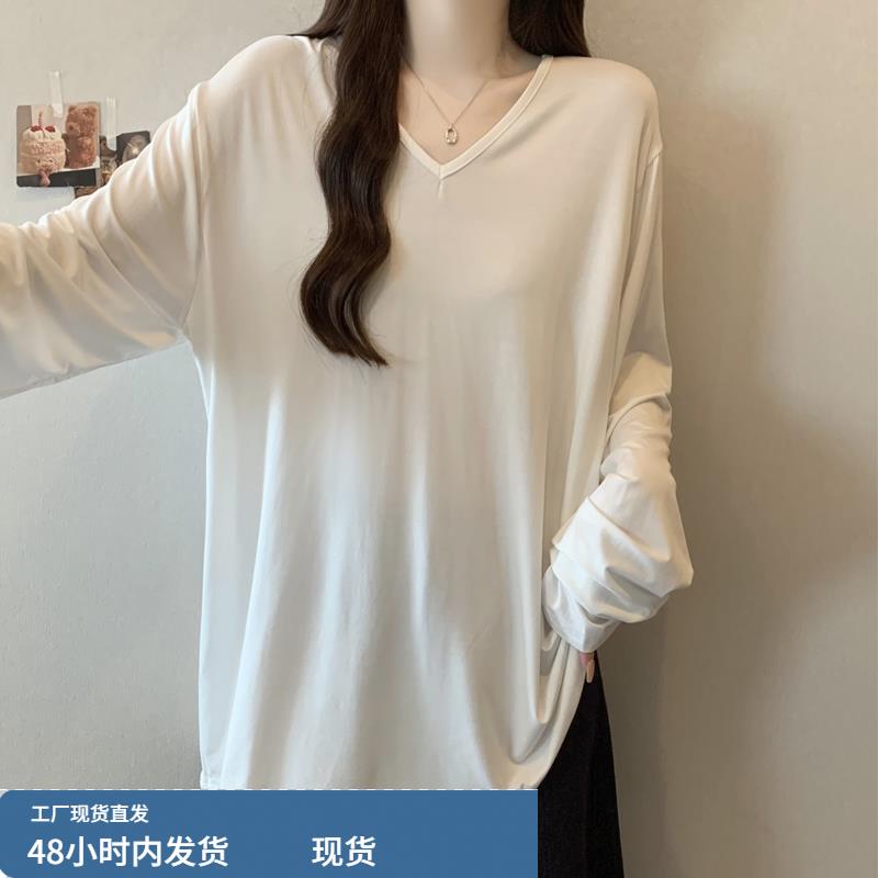 大码女装2025新款初秋韩系高级感chic别致上衣宽松遮肚子套头t恤
