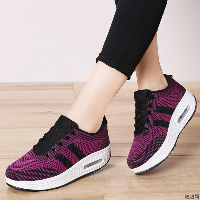 韩版2025女鞋新款韩版厚底气垫鞋时尚妈妈鞋摇摇鞋韩版休闲女鞋子