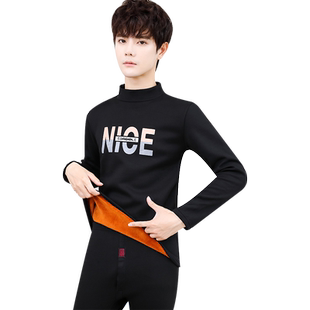 冬季保暖内衣男加绒加厚中青年紧身秋衣秋裤套装男冬天高领打底衫