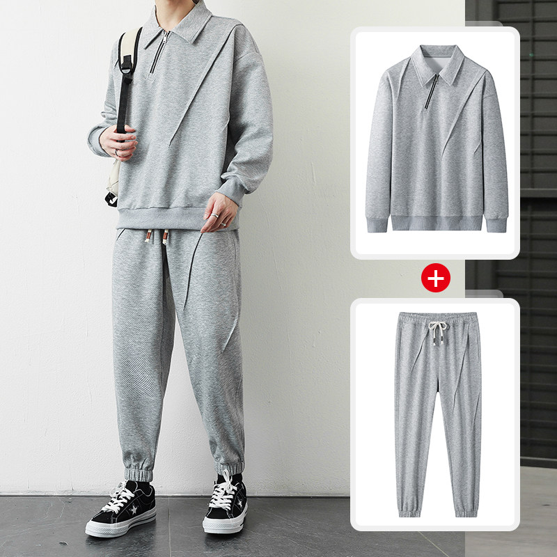 男士休闲潮流套装青年韩版百搭卫衣小脚休闲长裤整套运动服男