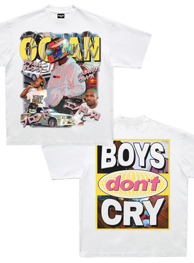 RULEE Frank Ocean Vintage双面印花复古美式短袖嘻哈说唱T恤人像