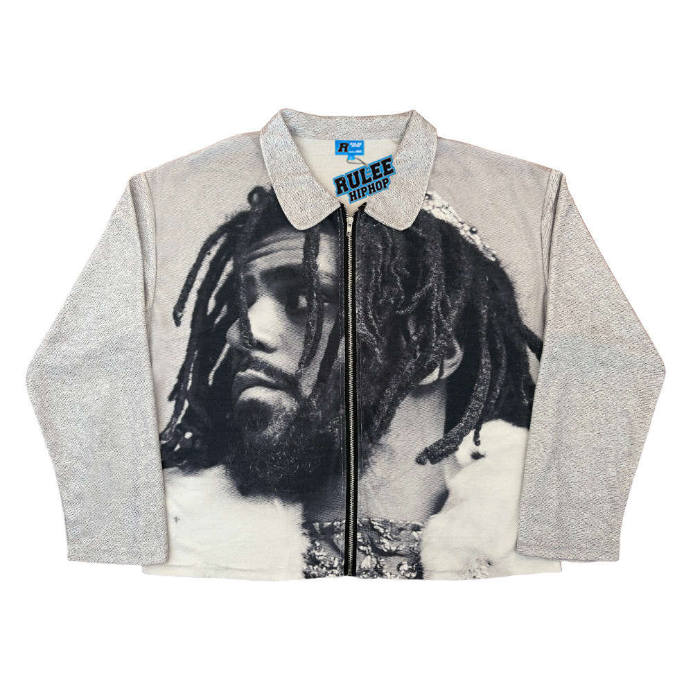 RULEE黑怕 J. Cole 直喷美式嘻哈拉链印花外套秋冬长袖翻领宽松,男装,常规马甲,淘宝优惠券,粉丝福利购,淘宝优惠卷