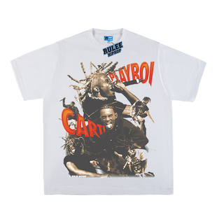 RULEE Playboi Carti美式复古嘻哈透气直喷夏季复古短袖街头T恤