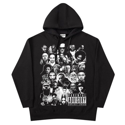 复古嘻哈人像连帽Vintage