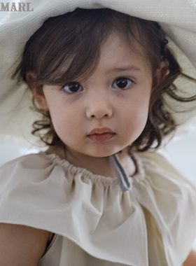 MARLMARL儿童户外遮阳帽子防晒帽渔夫帽女宝可调节brim01奶油白