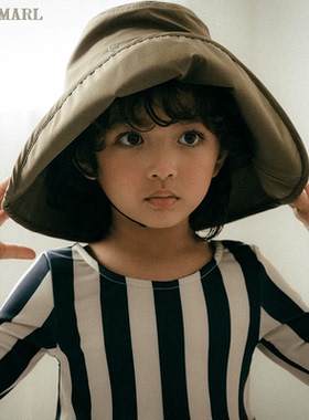 MARLMARL儿童宝宝遮阳帽拒水渔夫帽防晒太阳游泳帽子brim06橄榄绿